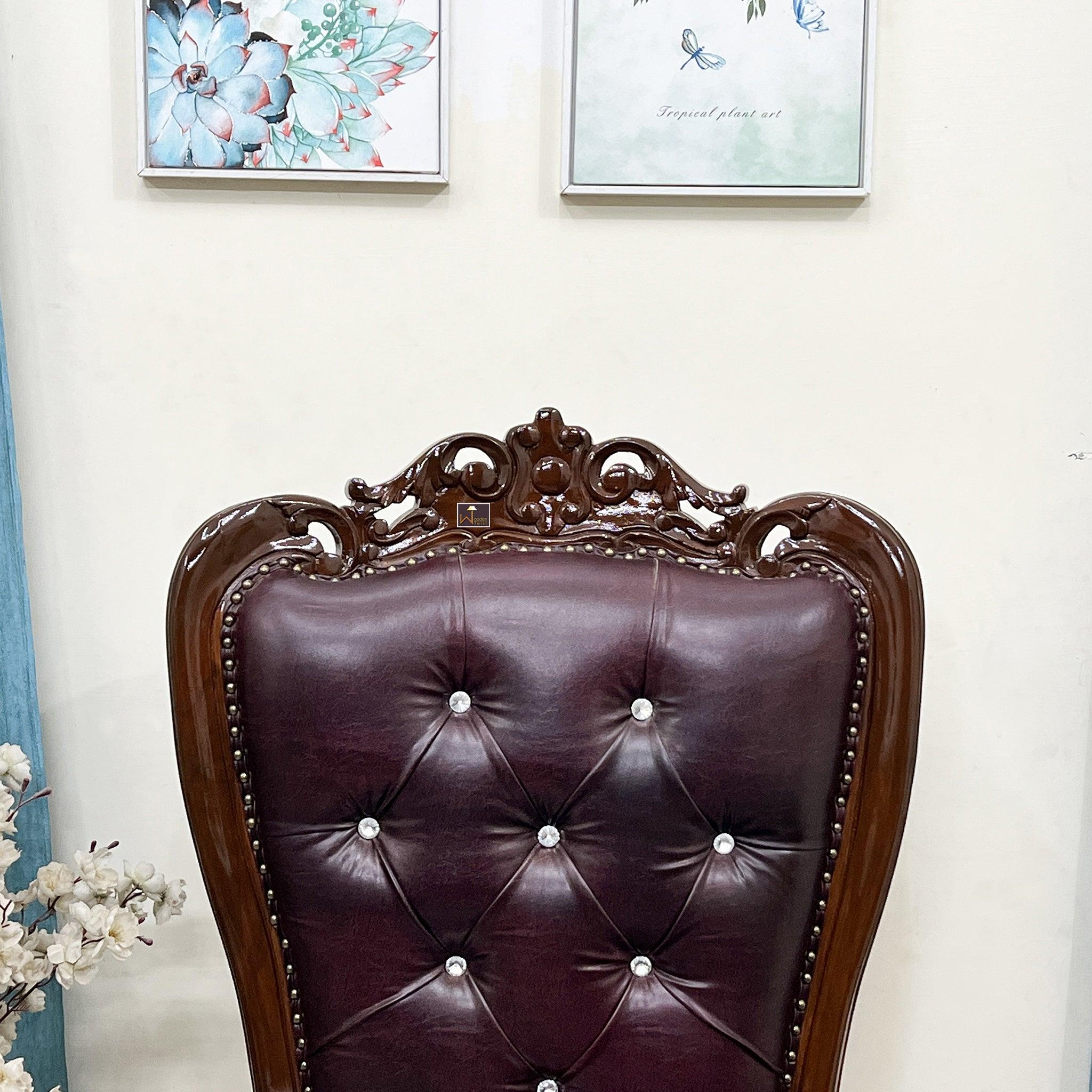 Luxurious Hand Carved High Back Throne Chair - WoodenTwist