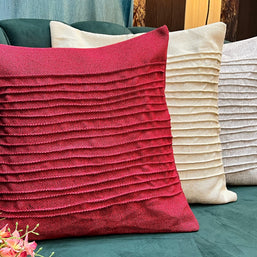Fabrahome Abstract Square Jute Cushion Cover Set of 3 ( Multicolor ) - WoodenTwist