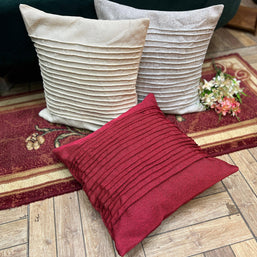 Fabrahome Abstract Square Jute Cushion Cover Set of 3 ( Multicolor ) - WoodenTwist