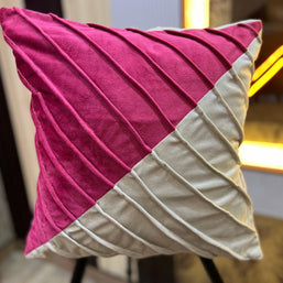 Fabrahome Abstract Square Velvet Fabric Cushion Cover Set of 2 ( Multicolor ) - WoodenTwist