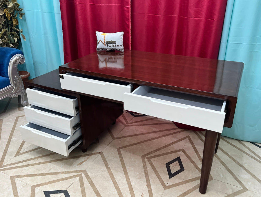 Walnut Finish, Brown & White