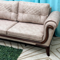 Wooden Cozy Design 3 Seater Sofa Comfort for Backrest (BROWN) - WoodenTwist