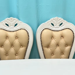 Wooden Twist Royal Look Hand Carved 4 Seater Dining Table Set ( White ) - WoodenTwist