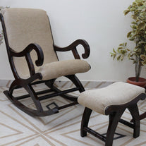 Rocking Chair with Foot Rest ( Walnut ) - WoodenTwist