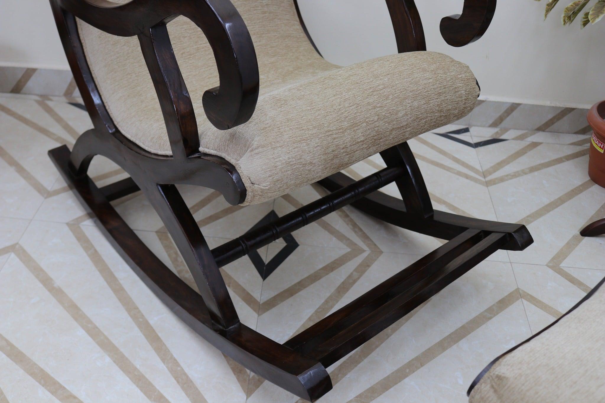 Rocking Chair with Foot Rest ( Walnut ) - WoodenTwist