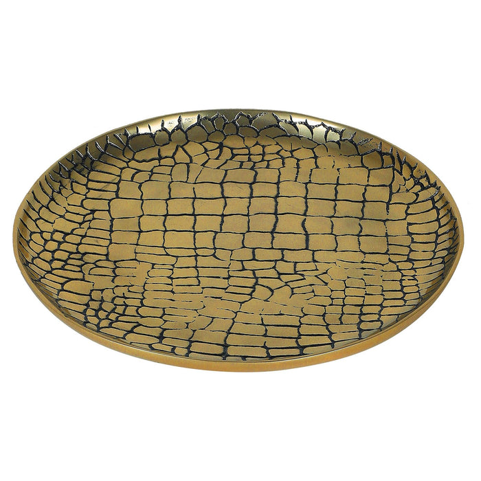 Circular tray in Croc Pattern - WoodenTwist