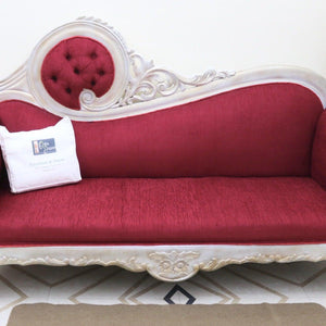 Victorian Style Teak Wood Sofa Couch - back view