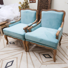 Wooden Bransford Arm Chair (Light Blue, Set of 2) - WoodenTwist