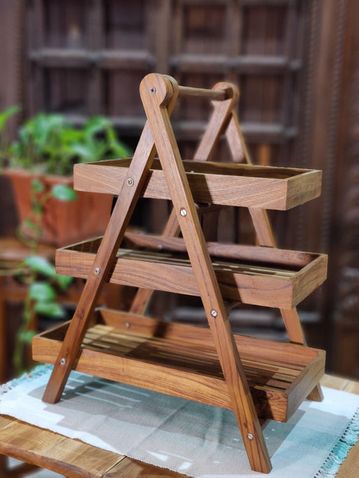 Teak Wood Serving Rack - WoodenTwist