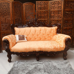 Wooden Boutique French Baroque Style Hand Carved Sofa (2 Seater) - WoodenTwist