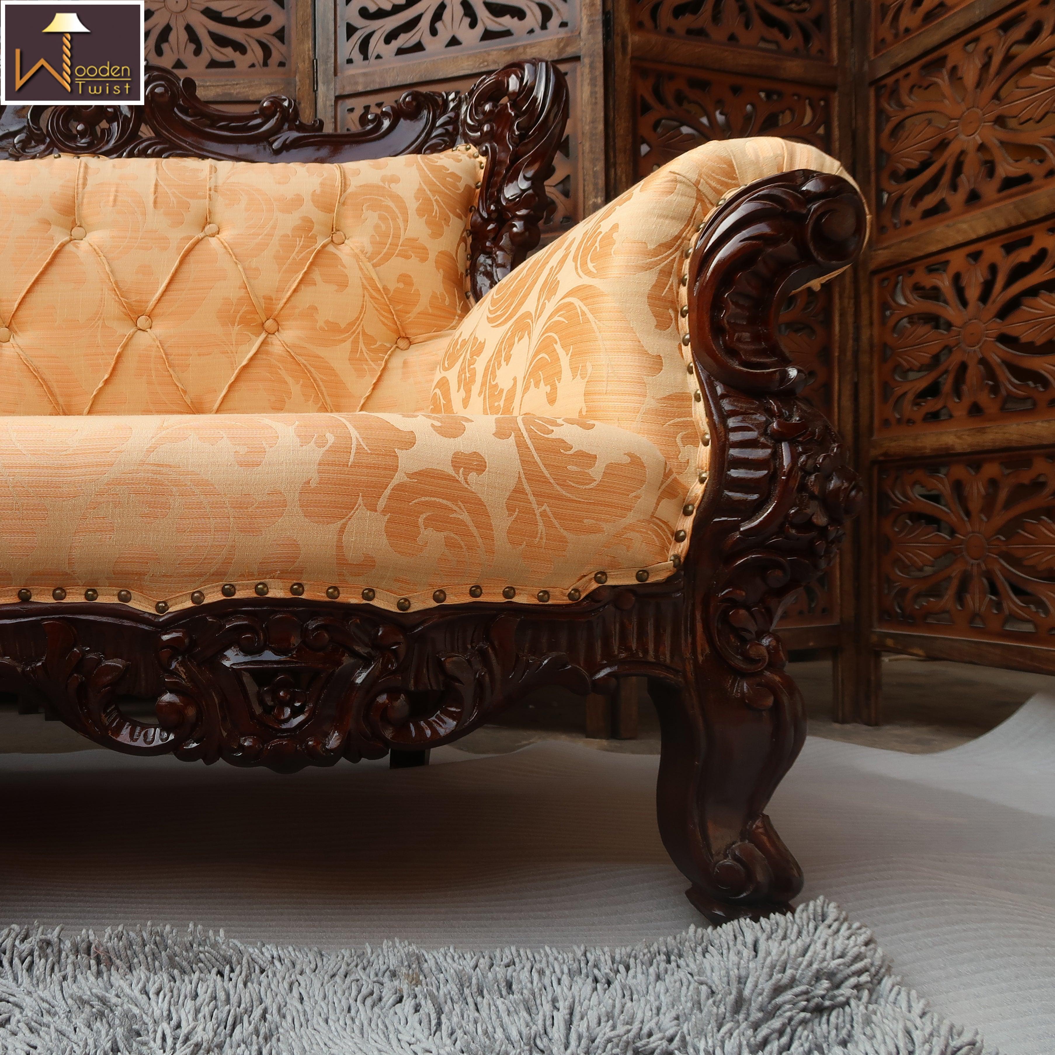 Wooden Boutique French Baroque Style Hand Carved Sofa (2 Seater) - WoodenTwist