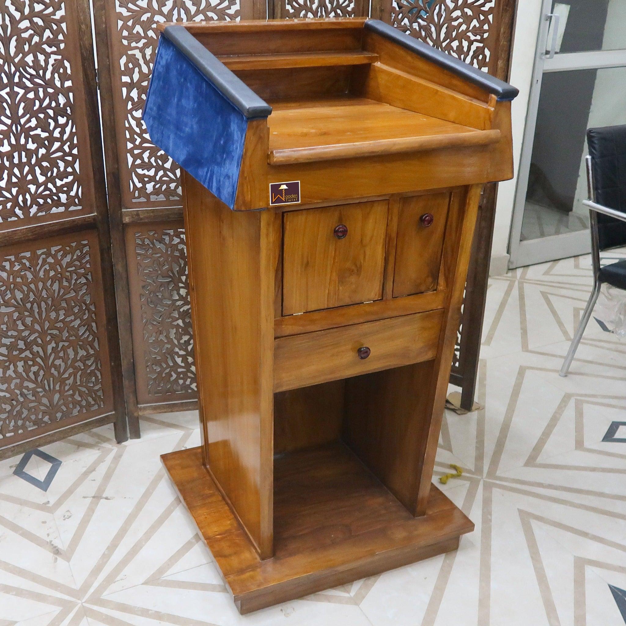 Wooden Handmade Presidential Podium (Teak Wood) - WoodenTwist