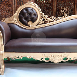 Hand Carved Canapé Teak Wood Victorian Style Sofa Couch - WoodenTwist