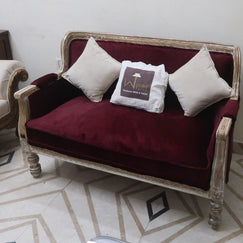 Wooden Twist Hand Carved Loveseat Teak Wood 2 Seater Bench - WoodenTwist