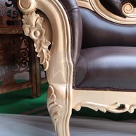 Hand Carved Canapé Teak Wood Victorian Style Sofa Couch - WoodenTwist