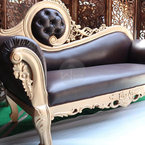 Hand Carved Canapé Teak Wood Victorian Style Sofa Couch - WoodenTwist