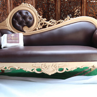 Hand Carved Canapé Teak Wood Victorian Style Sofa Couch - WoodenTwist