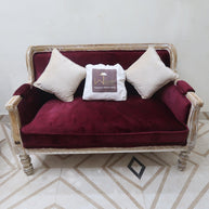 Wooden Twist Hand Carved Loveseat Teak Wood 2 Seater Bench - WoodenTwist