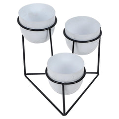 Triangle Stand Planter Black & White - WoodenTwist