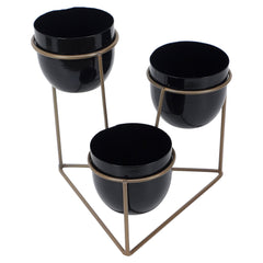 Traingle Stand Planter Gold & Black - WoodenTwist