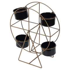 Revolving Wheel Gold & Black Revolving Planter - WoodenTwist