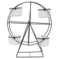 Revolving Wheel Black & White Revolving Planter - WoodenTwist