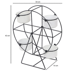 Revolving Wheel Black & White Revolving Planter - WoodenTwist