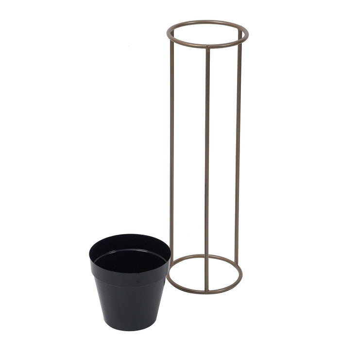 Big Pot Shape Planter Gold & Black with Wide Stand (Set of 2) - WoodenTwist