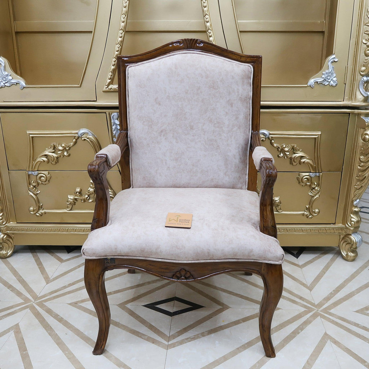 Royal Hand-Carved Teak Armchair