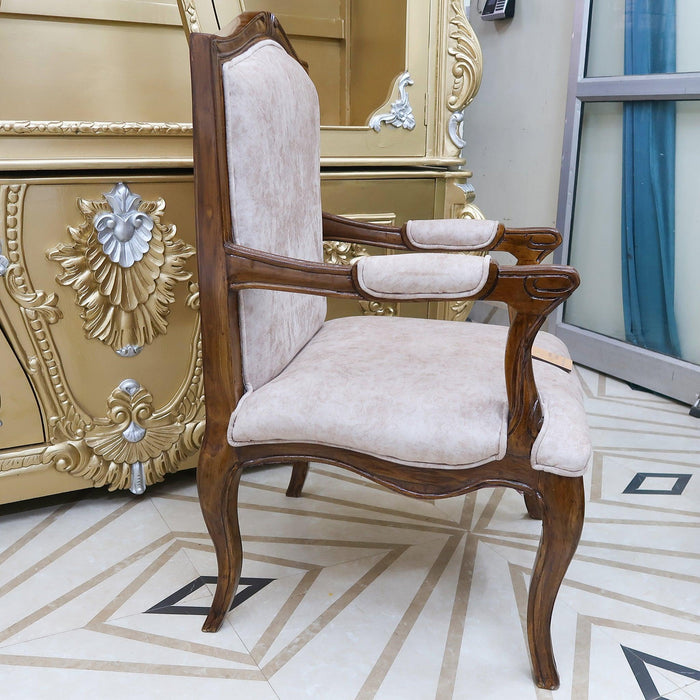 Buy Handicraft Upholstery Aram Rest Chair (Teak Wood) Online at ...