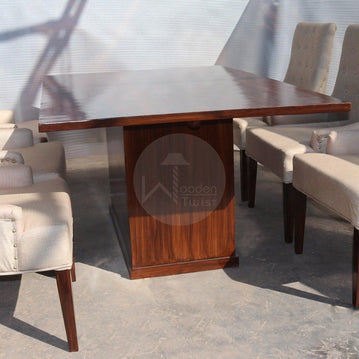 Premium Teak Wood 6 Seater Dining Table Set - WoodenTwist