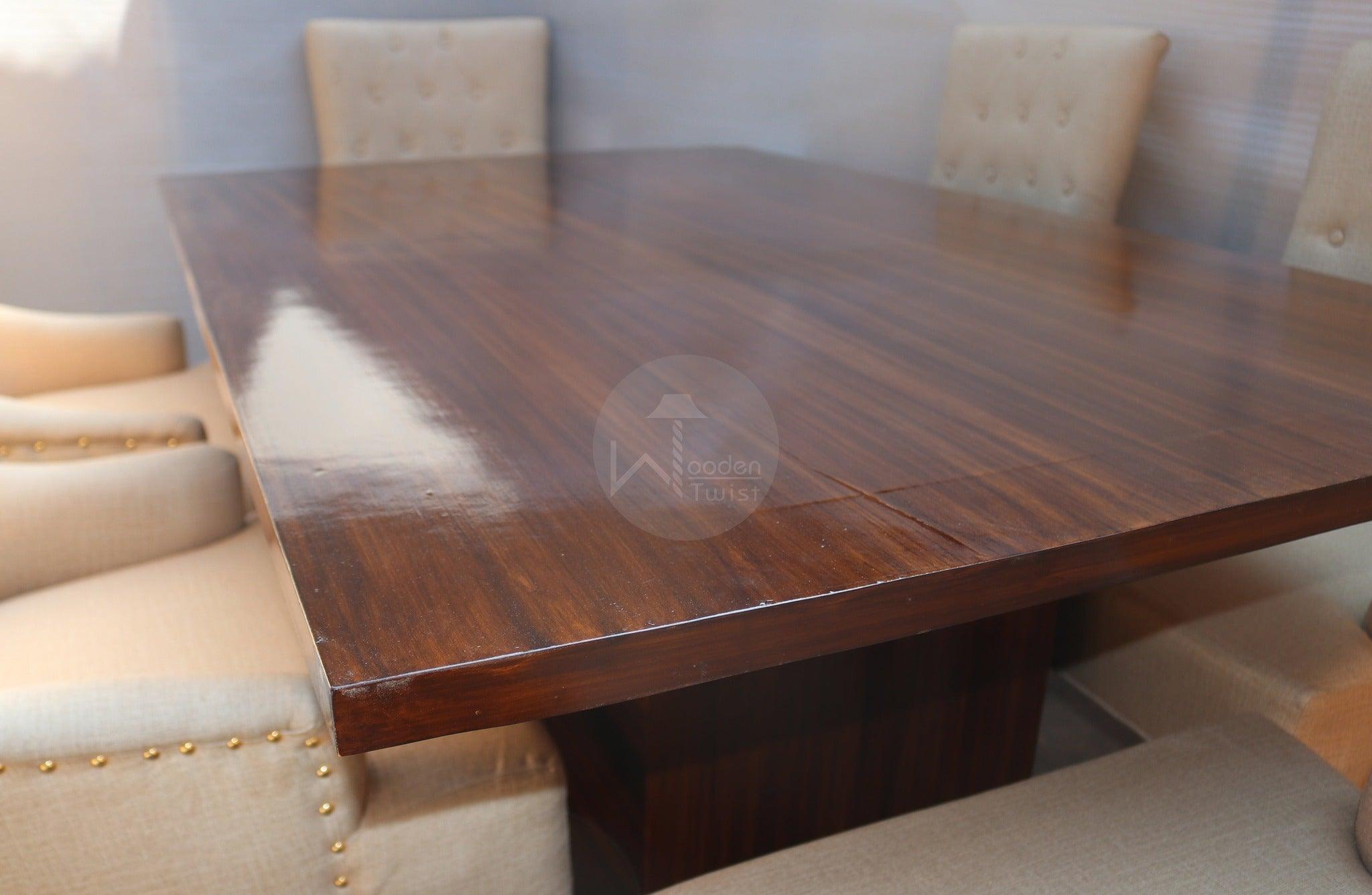 Premium Teak Wood 6 Seater Dining Table Set - WoodenTwist