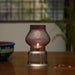 Metal Candle Base with Hand Etched Design and Complimented With a Traditional Glass Chimney - WoodenTwist