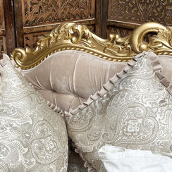 Handmade Royal Antique Golden Finish Carved Sofa (3 Seater) - WoodenTwist