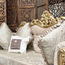 Handmade Royal Antique Golden Finish Carved Sofa (3 Seater) - WoodenTwist