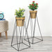Big Pot Shape Planter Black & Gold with Wide Stand (Set of 2) - WoodenTwist