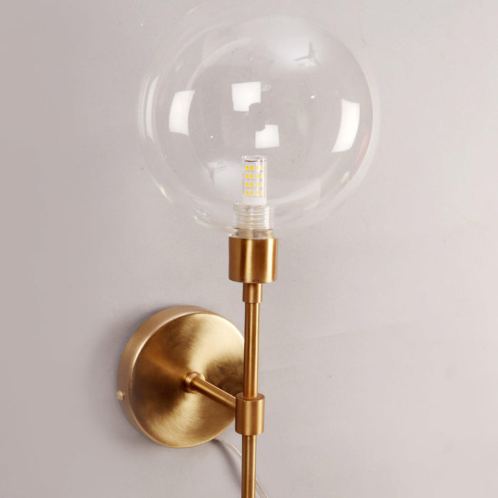 The Proud Orb' Dual Glass Ball Scone Matt Brass Gold Finish - WoodenTwist
