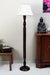Chinar Dark brown Floor Lamp with Beige Soft Shade - WoodenTwist