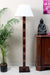 Amogh Brown and off white Floor Lamp with Ivory white Shade - WoodenTwist