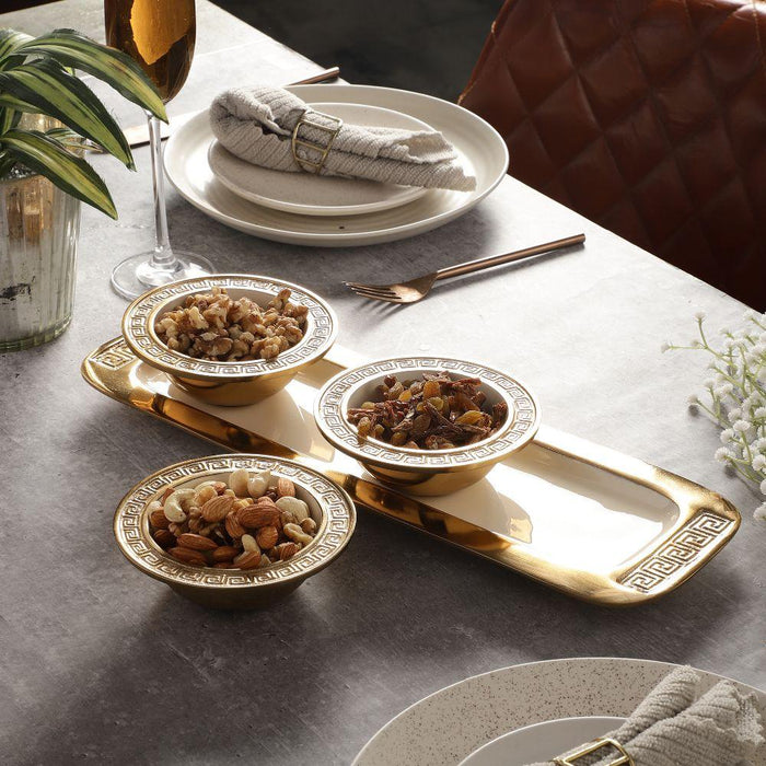 Versace Design Bowl Tray Set In Enamle - WoodenTwist