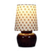 Nirvana Bed side Lamp with Yellow Printed Shade - WoodenTwist
