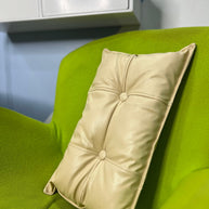 Fabrahome Button Tufted Rectangular Fiber Pillow Set of 2 ( Beige ) - WoodenTwist
