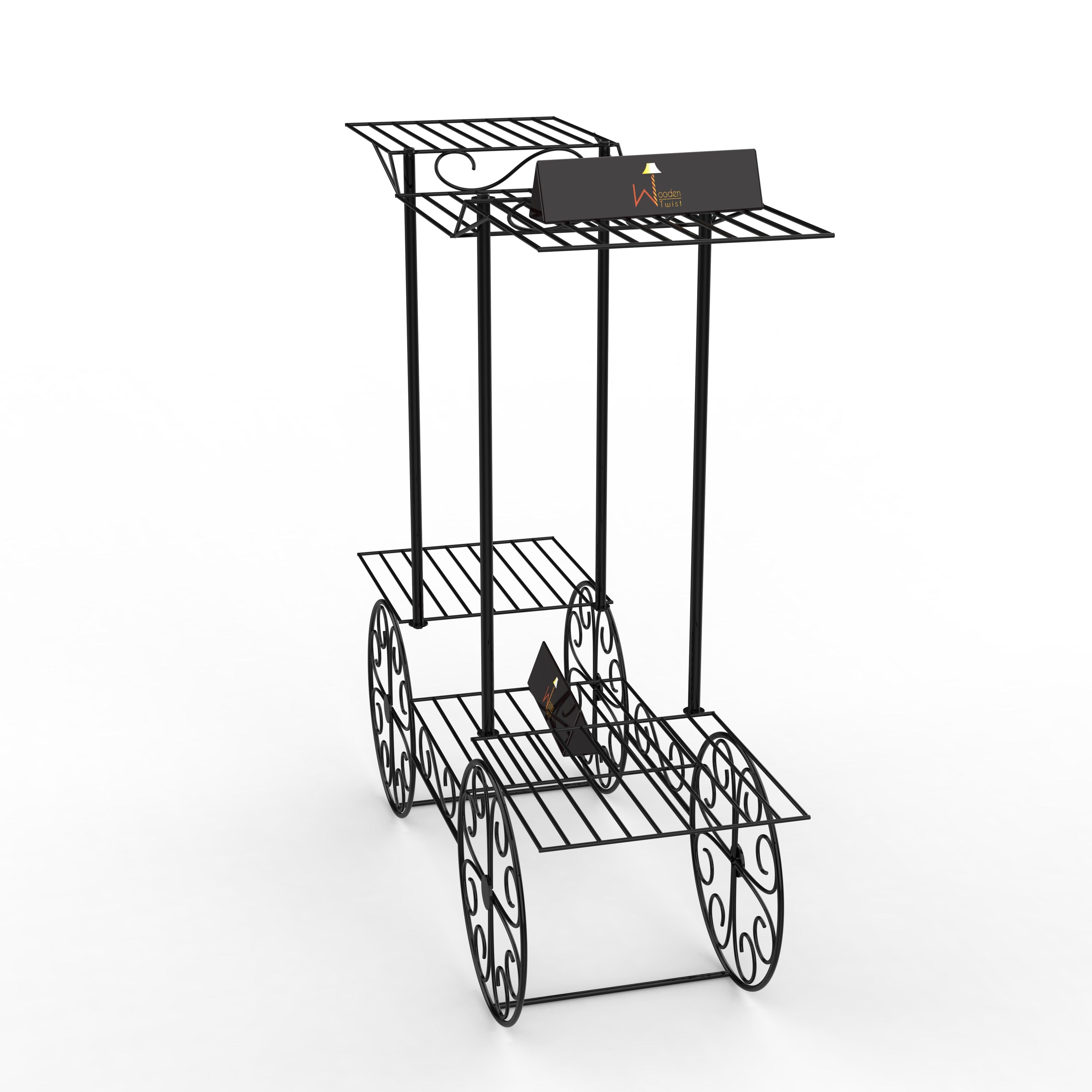 6-Tier Cart Planter Stand, Outdoor Flower Rack Flower Pot - WoodenTwist