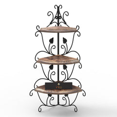 Wooden & Iron Corner Rack Home Decor Corner Shelves - WoodenTwist