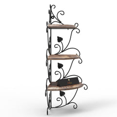 Wooden & Iron Corner Rack Home Decor Corner Shelves - WoodenTwist