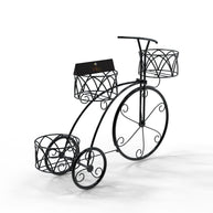 Garden Cart Planter Stand Tricycle Plant Holder - Ideal for Home, Garden, Patio - WoodenTwist