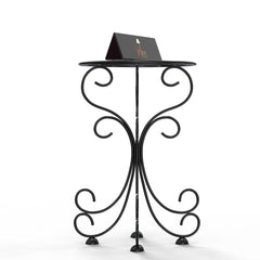 Metal Plant Stand Patio Indoor Outdoor Wrought Iron/Flowers Planter Shelf (1 Tier Black) - WoodenTwist