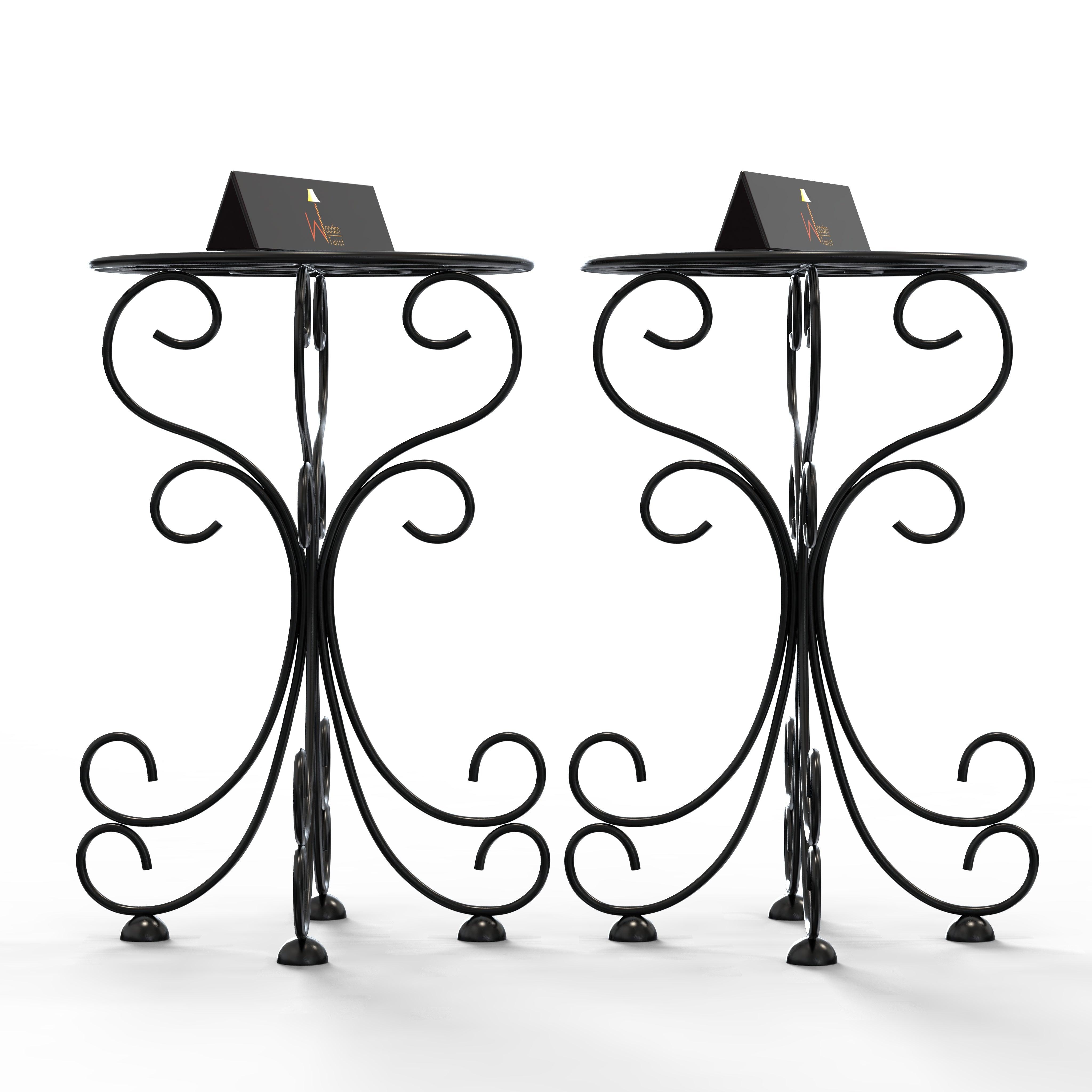 Metal Plant Stand Patio Indoor Outdoor Wrought Iron/Flowers Planter Shelf (1 Tier Black) - WoodenTwist