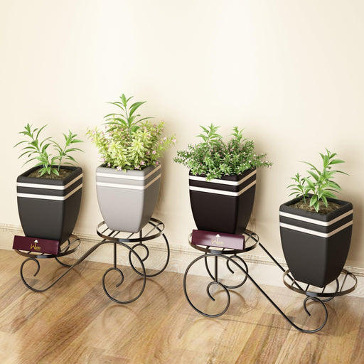 2-Tier Wrought Iron Planter Stand (Set of 2) - WoodenTwist