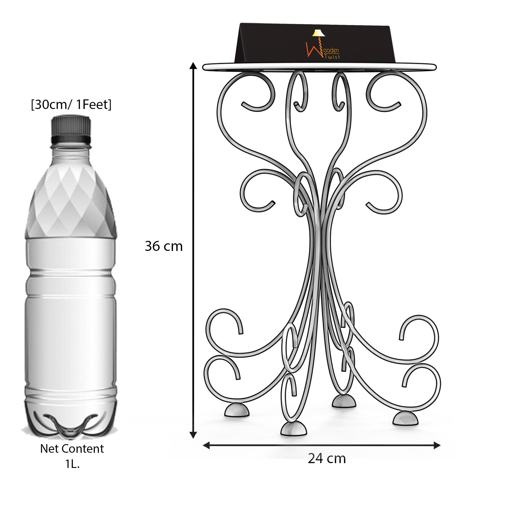 Metal Plant Stand Patio Indoor Outdoor Wrought Iron/Flowers Planter Shelf (1 Tier White) - WoodenTwist